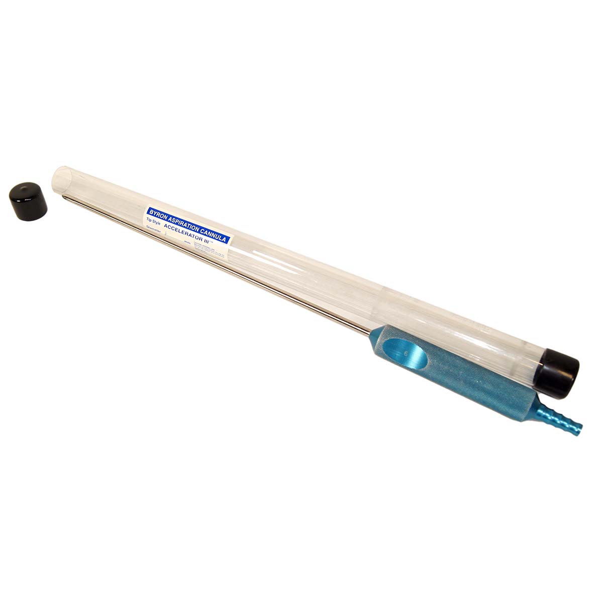 Byron Aspiration Cannula 6mm x 32cm with an Accelerator III Tip Blue Handle
