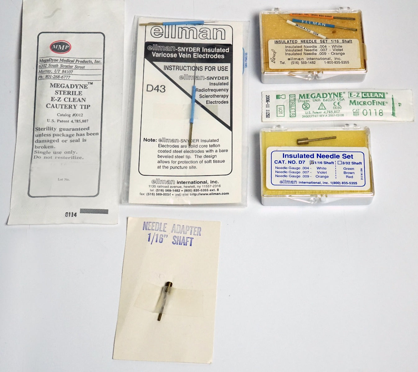 Ellman Insulated Needle D7 1/16 Shaft Varicose Veins Electrodes Cautery Tip LOT
