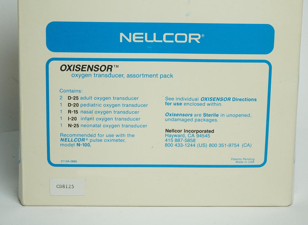 Nellcor Oxisensor Oxygen Transducer Assortment for N-100 Pulse Oximeter Kit