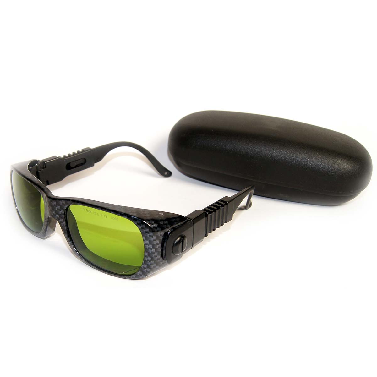 Laser Safety Glasses Green Lens Eyewear PPE DI 1064nm L5 CarbonFiber Print Frame