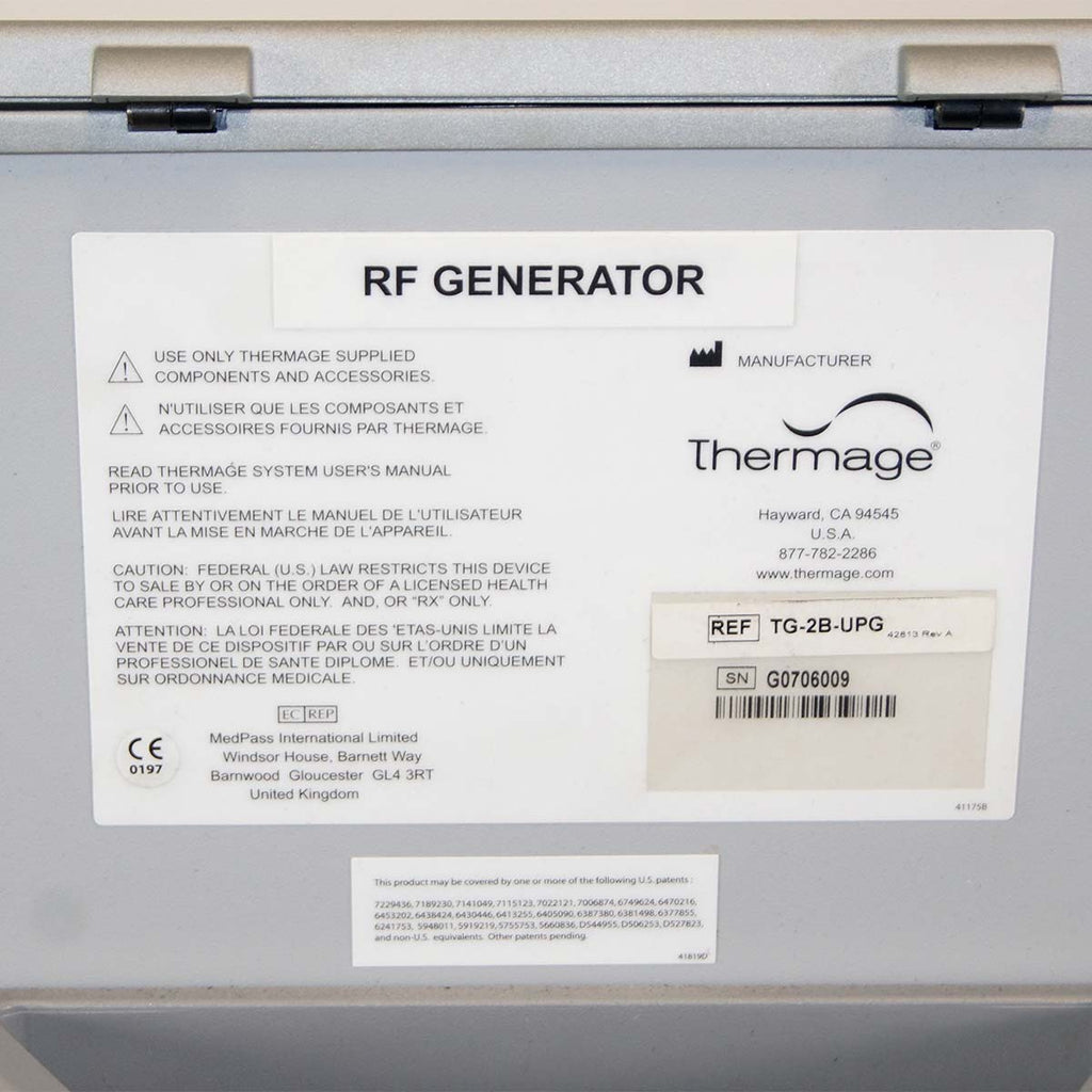 Solta Thermage CPT System TG-2B-UPG RF Skin Tightening Radio Frequency Generator