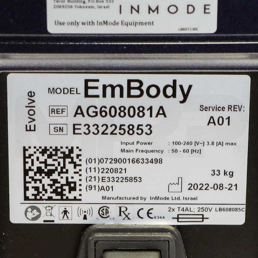 2022 InMode EvolveX EmBody System Label