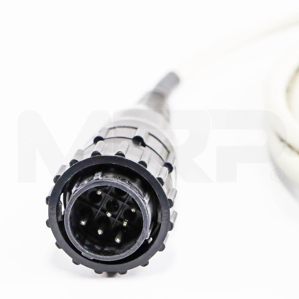 Close-up of Morpheus8 applicator multi-pin circular cable connector