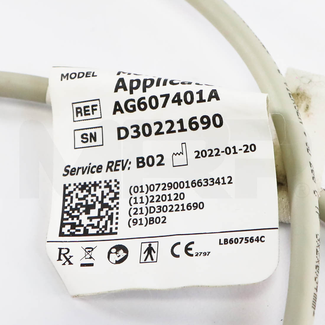 Morpheus8 applicator label: REF AG607401A, SN D30221690, manufactured 2022-01-20