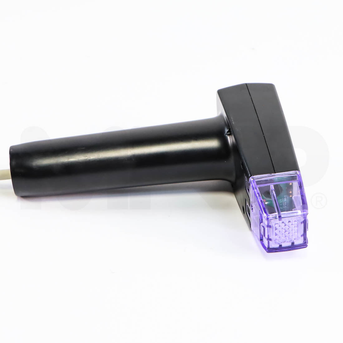 Close-up of black Morpheus8 face applicator tip end