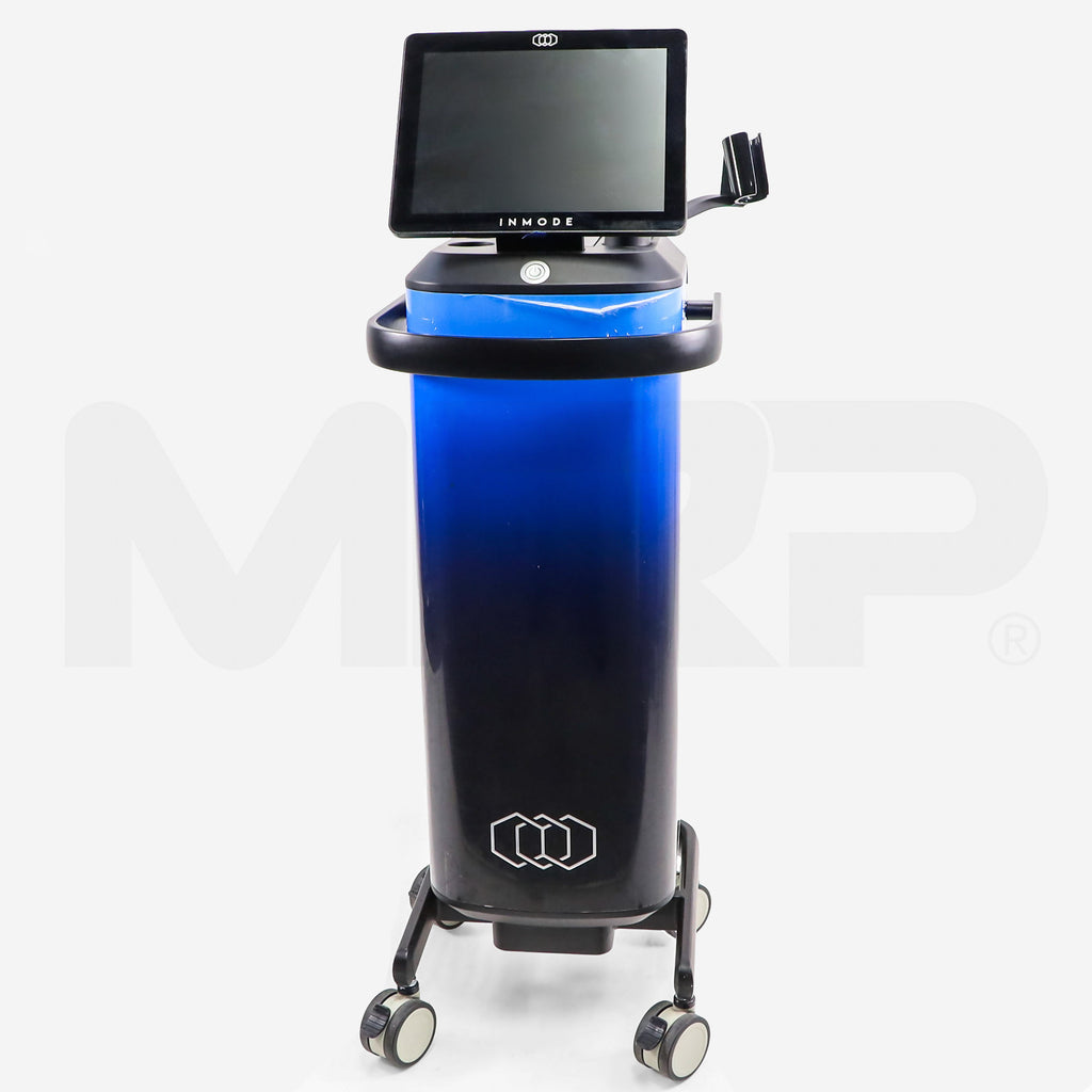Front view of 2022 InMode RF Pro Morpheus8 system on wheeled cart with touchscreen display