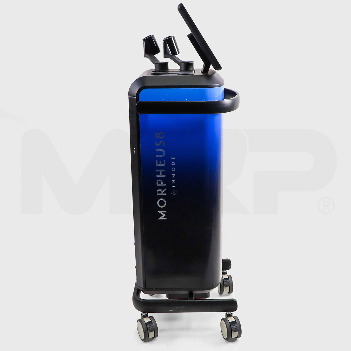 Side view of InMode RF Pro with Morpheus8 by InMode branding and applicator holders