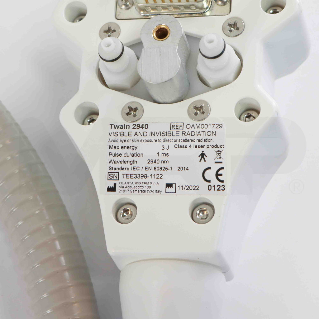 2022 Quanta System Chrome Twain 2940 Handpiece Label