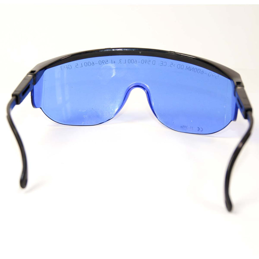 Glendale 31-3956 Laser Safety Glasses PPE Blue Lens 590-600nm OTF Eyewear w Case