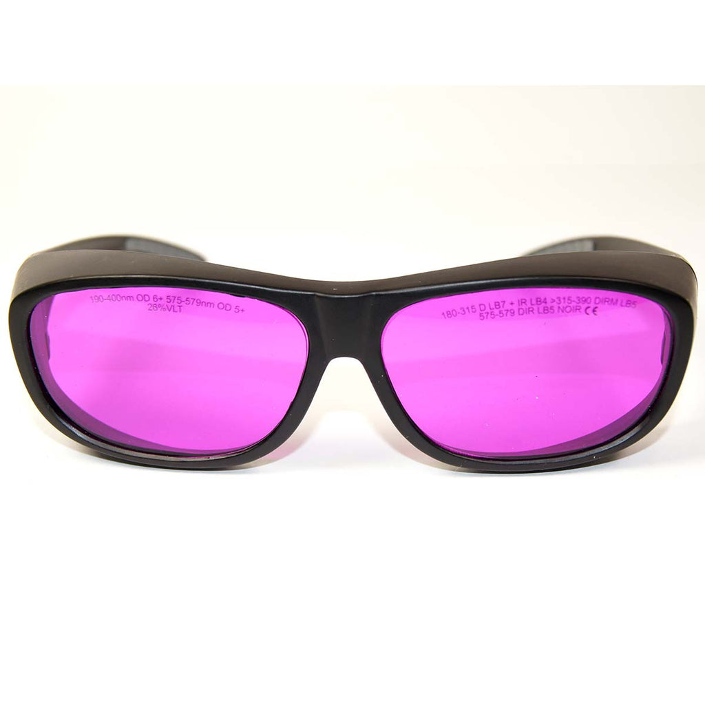 LaserShields Laser Safety Glasses PPE Fuchsia Lens OD5+ OD6+ 190-579nm Eyewear