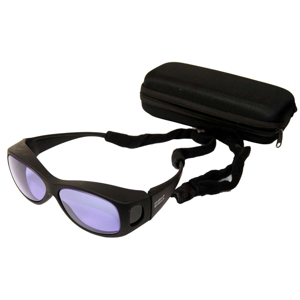 Laser Safety Glasses PPE Light Purple Lens OD5+ OD6+ 570-595nm Eyewear w Case
