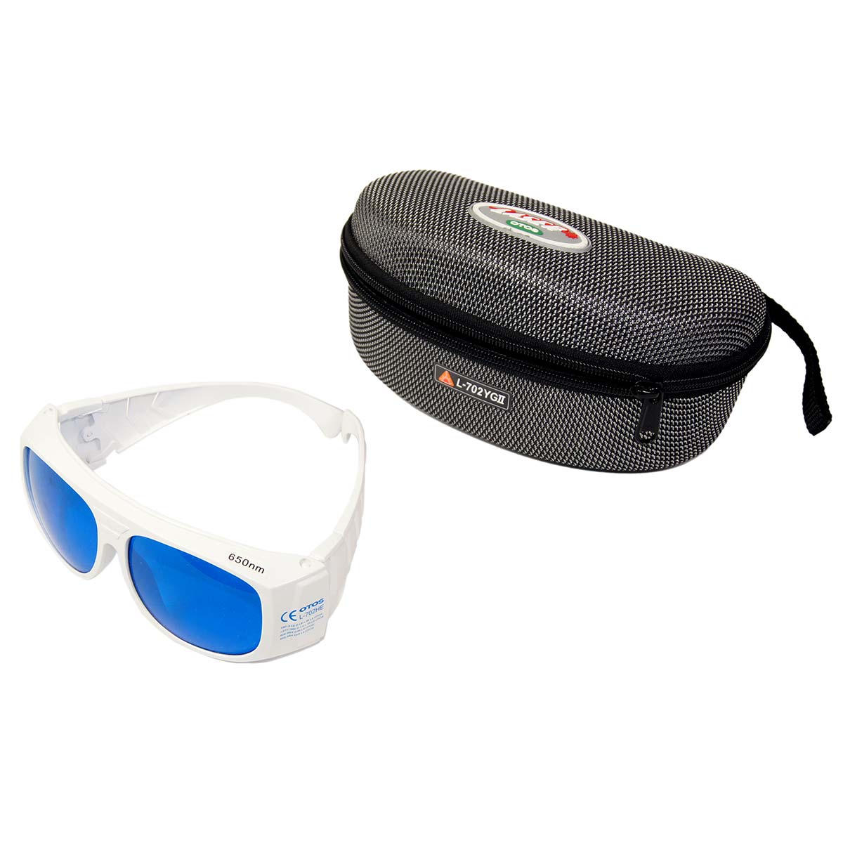 Laser Otos L-702YGII Laser Safety Glasses PPE Blue Lens 650nm OD6+ OD7+ Eyewear