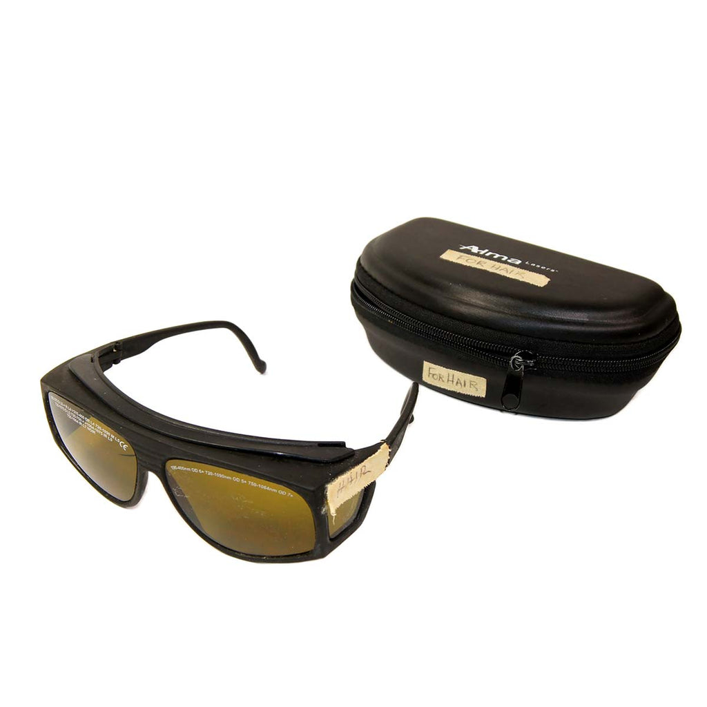 Alma Laser Safety Glasses PPE Mustard Yellow Lens OD5+ - OD7+ 180-1090nm Eyewear