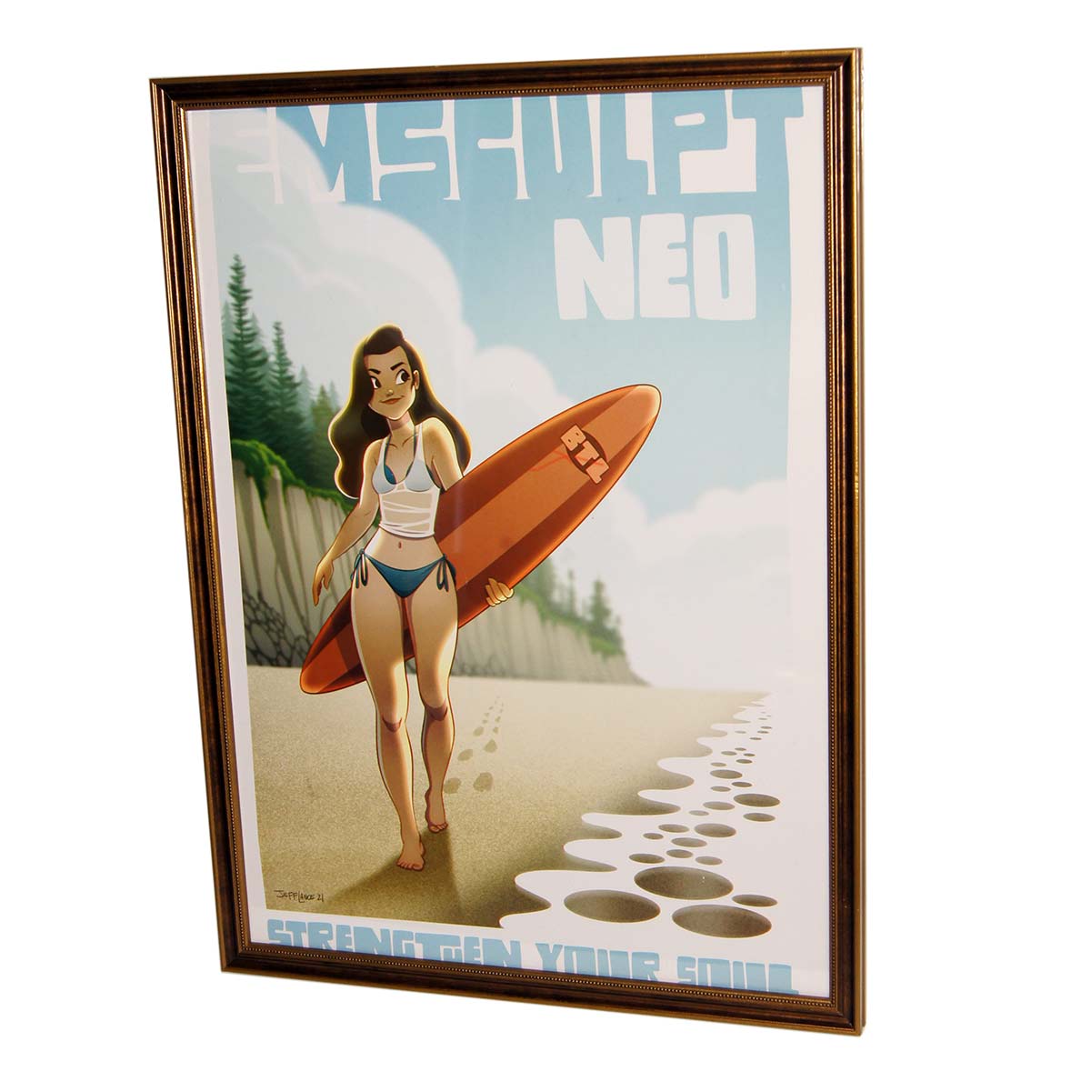BTL EMSculpt NEO Strengthen Your Soul Surf Illustration Framed 17x23in Marketing