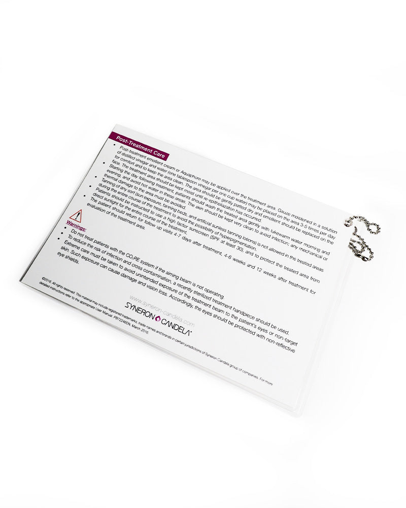 Syneron CO2RE Laser Surgical Quick Reference Guide Treatment Parameter PB72246EN