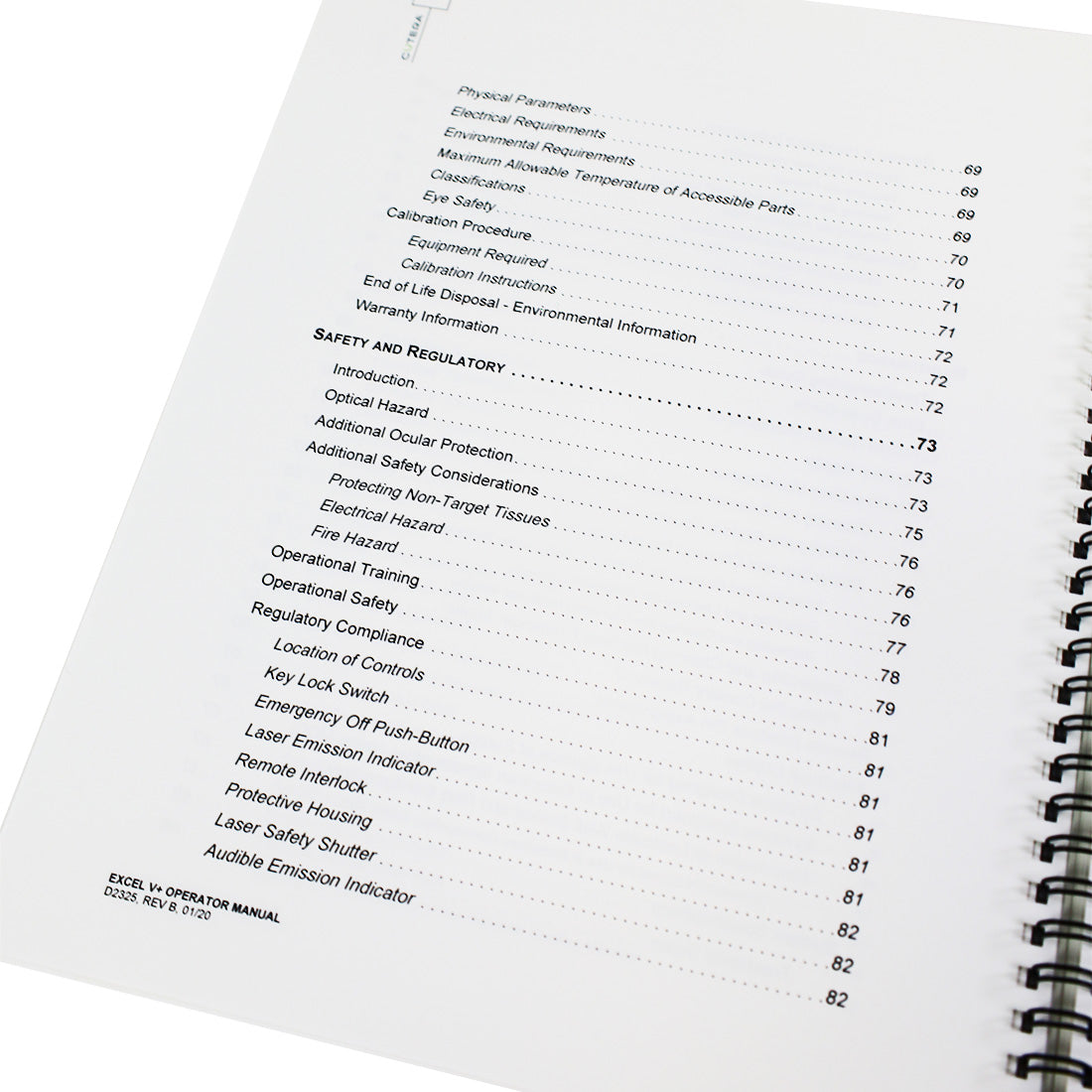 Cutera ExcelV+ Nd YAG 532 1064 Vascular Laser Operator Manual User Guide Excel V