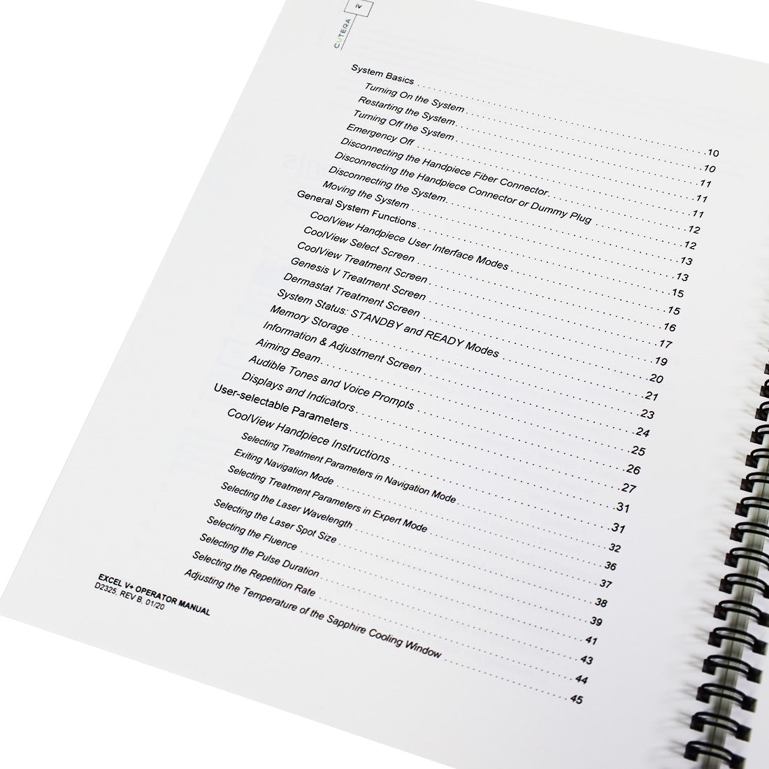Cutera ExcelV+ Nd YAG 532 1064 Vascular Laser Operator Manual User Guide Excel V