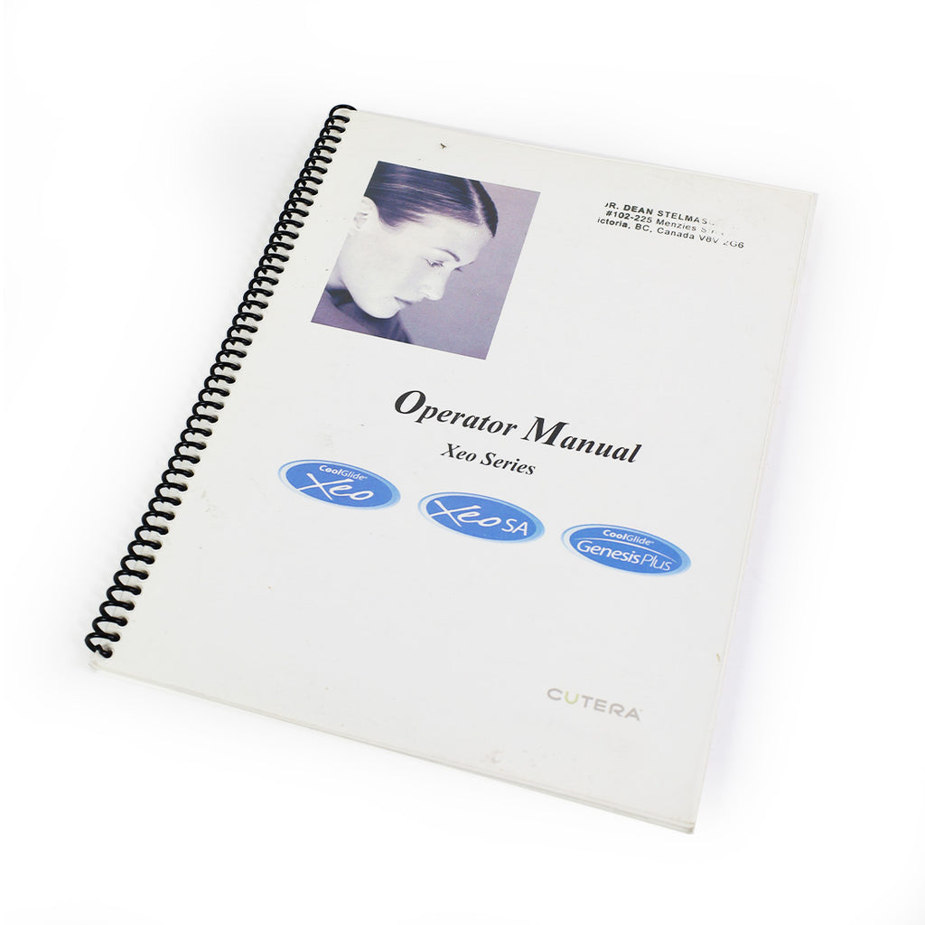Cutera XEO Laser Operator Manual CoolGlide SA Genesis Plus User Guide Cool Glide