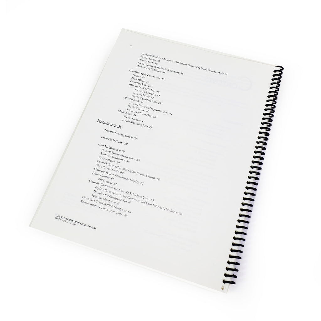 Cutera XEO Laser Operator Manual CoolGlide SA Genesis Plus User Guide Cool Glide