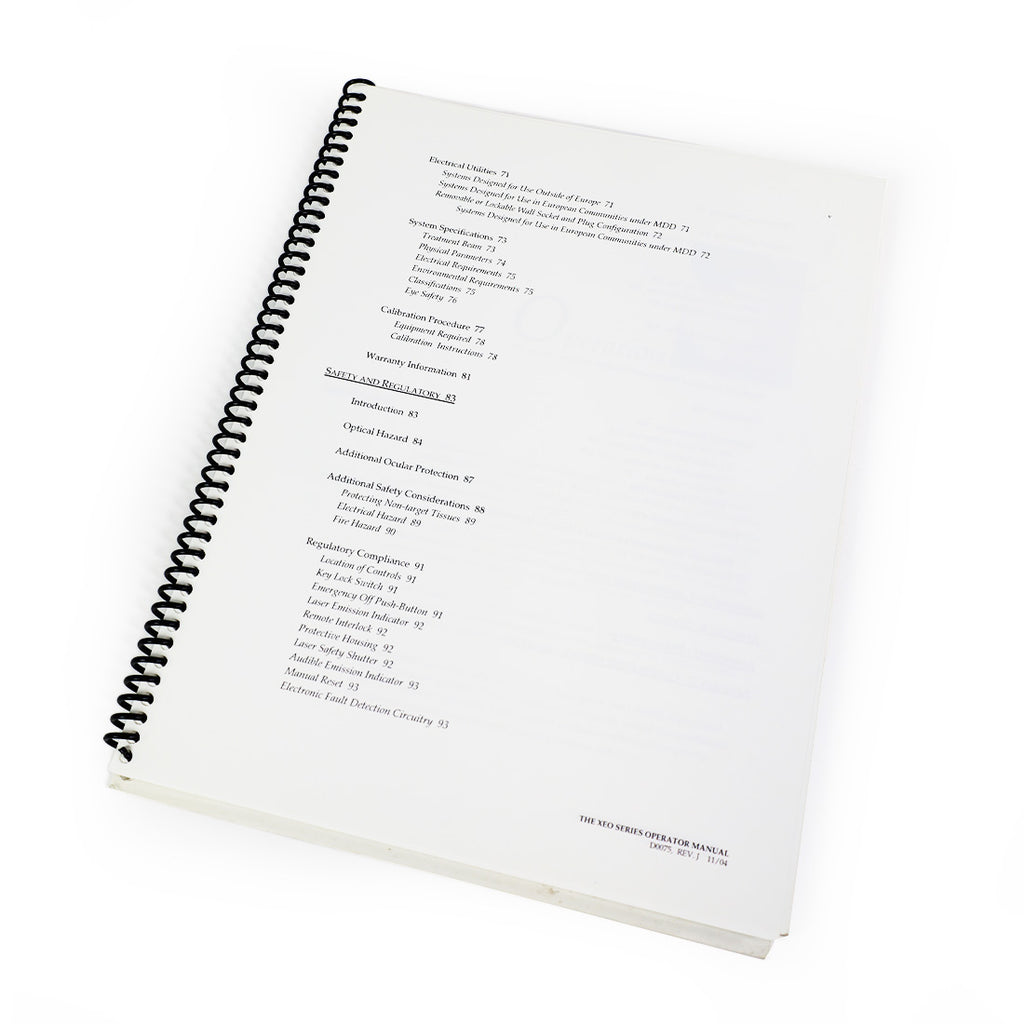 Cutera XEO Laser Operator Manual CoolGlide SA Genesis Plus User Guide Cool Glide