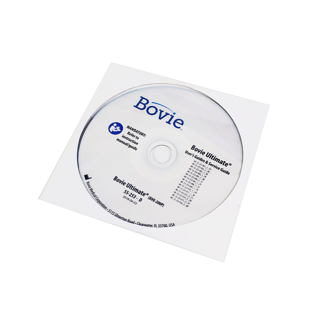 Bovie Ultimate Operator Users Service Guide Manual Instructions CD BVX-200P