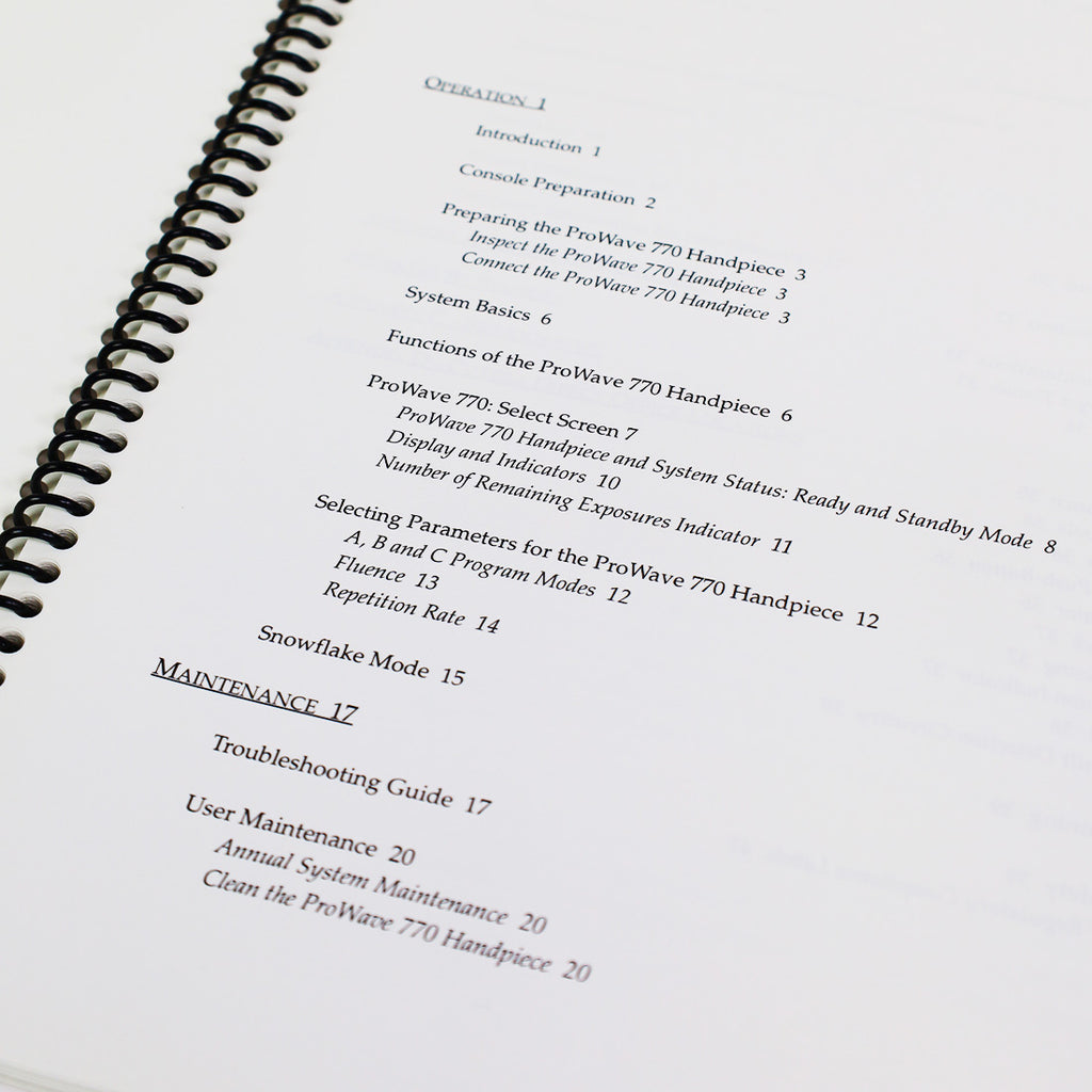 Cutera Xeo Laser ProWave 770 Handpiece Operator Manual User Operation Guide