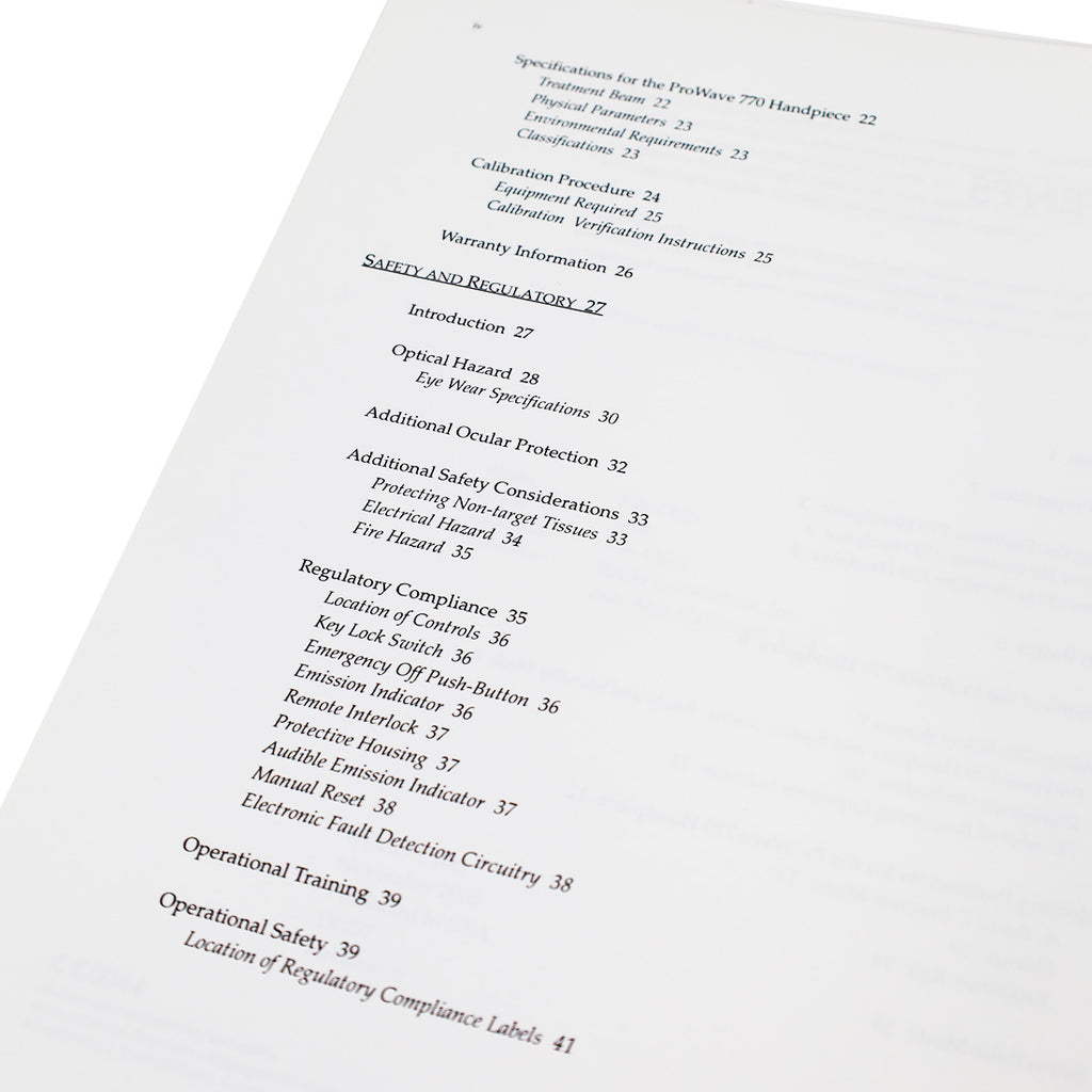 Cutera Xeo Laser ProWave 770 Handpiece Operator Manual User Operation Guide