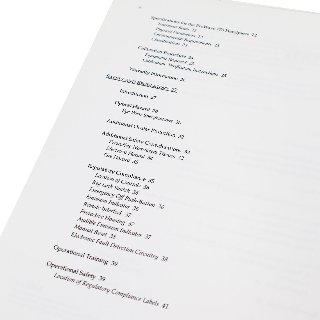 Cutera Xeo Laser ProWave 770 Handpiece Operator Manual User Operation Guide