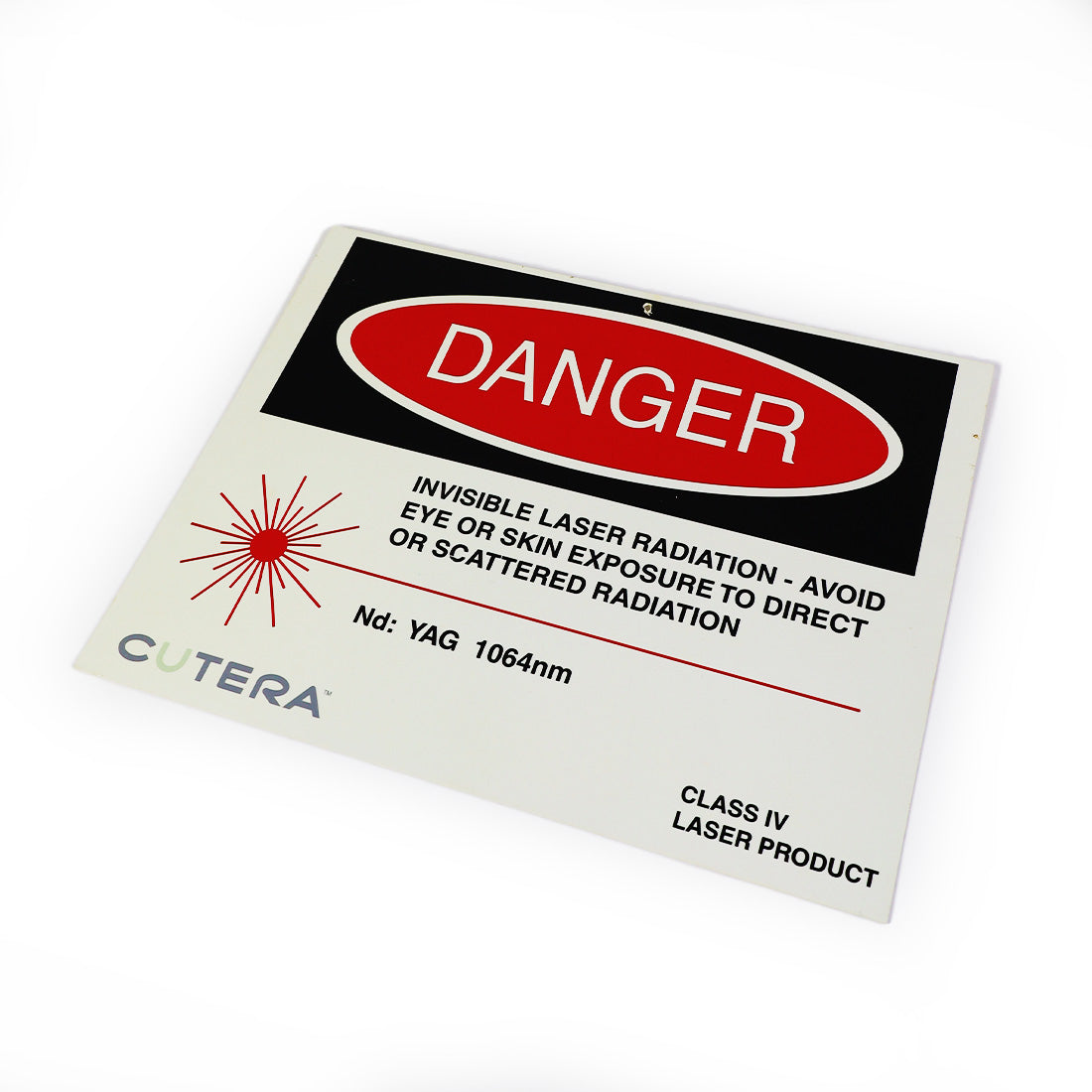 Cutera Laser DANGER SIGN Nd YAG 1064 nm Class IV Warning Invisible Radiation