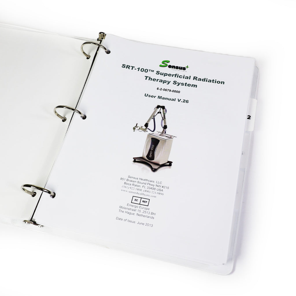 Sensus Healthcare SUPERFICIAL RADIATION THERAPY SYSTEM Documentation Pack Manual
