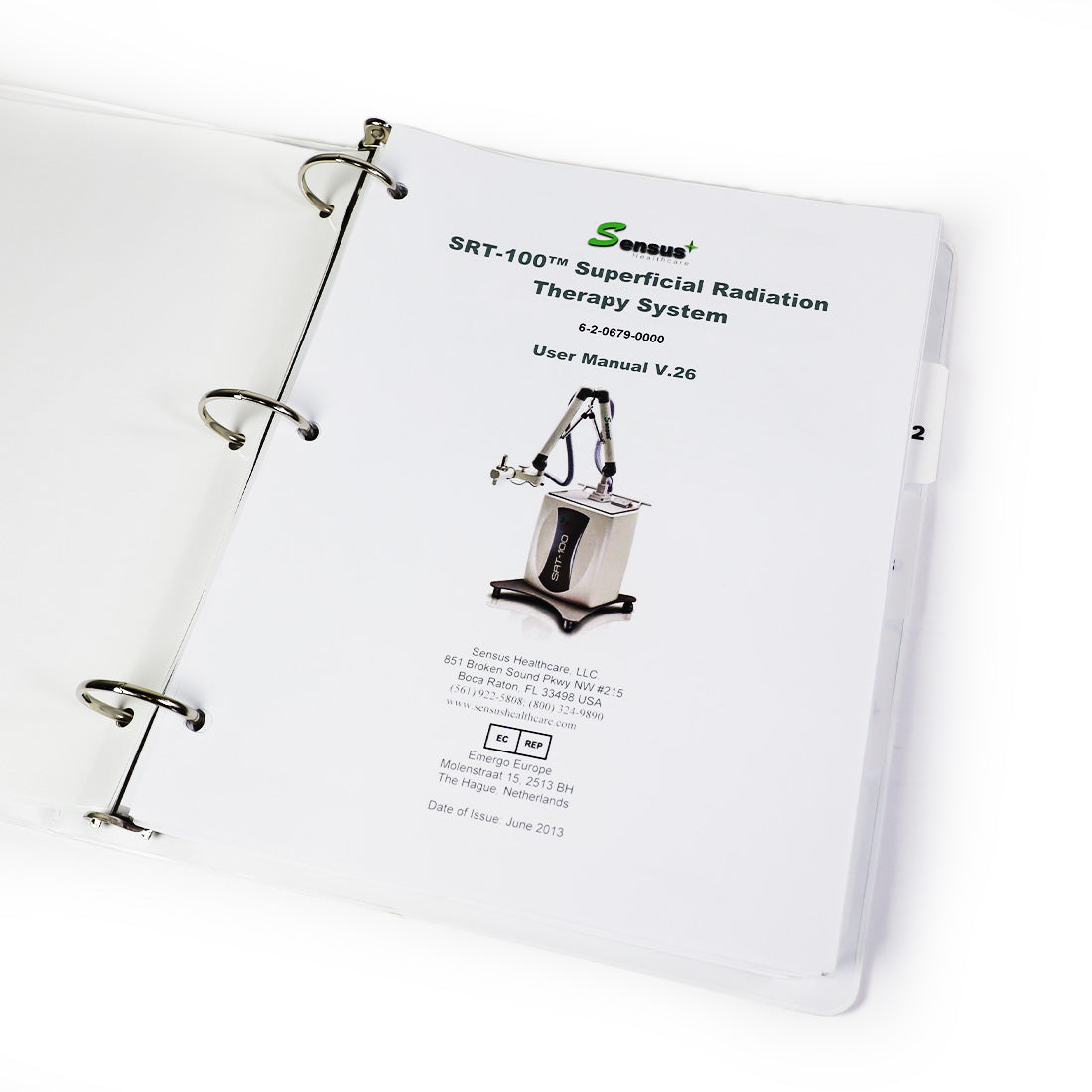 Sensus Healthcare SUPERFICIAL RADIATION THERAPY SYSTEM Documentation Pack Manual