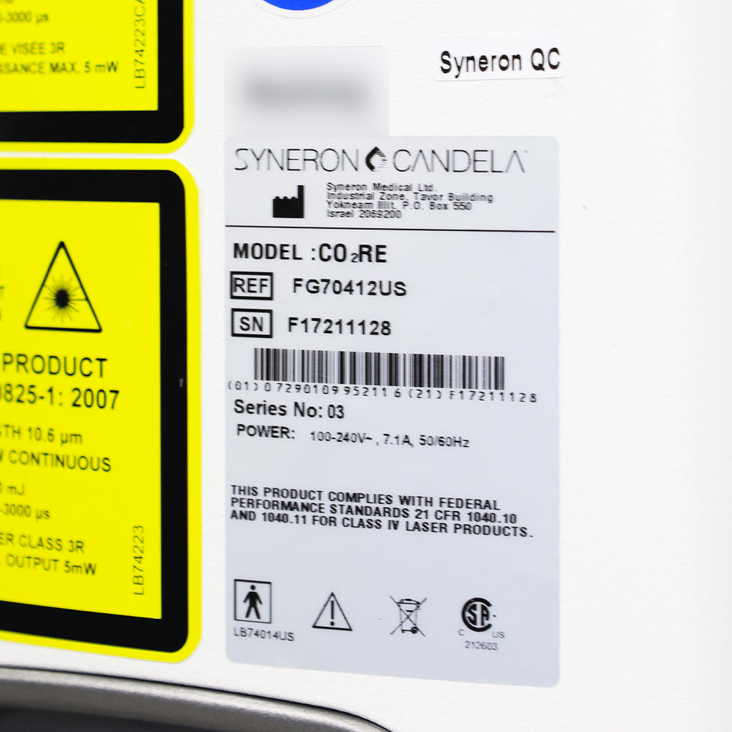 2017 Syneron Candela CO2RE CO2 Laser Wrinkle Reduction Skin Resurfacing