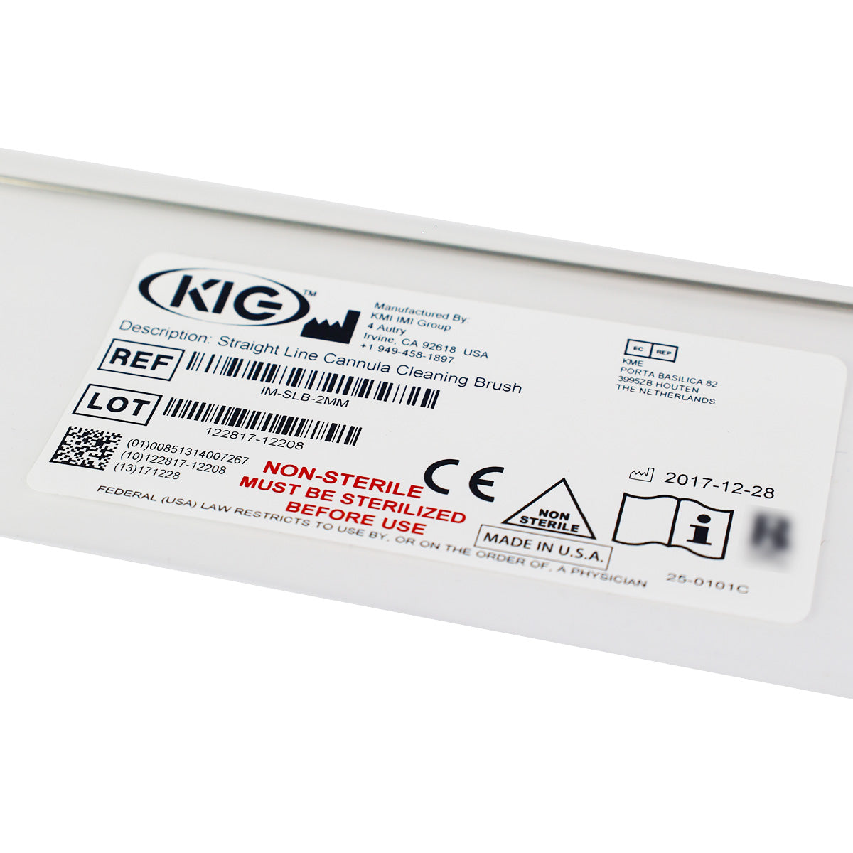 KMI IMI Group KIG Straight Line Cannula Cleaning Brush IM-SLB-2MM Metal Wire