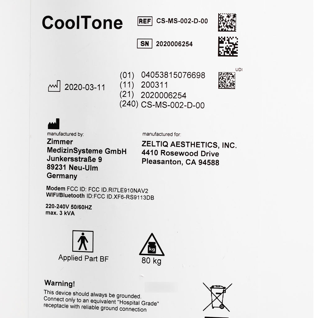 2020 Allergan CoolTone Body Contouring Sculpting Tone Muscle System