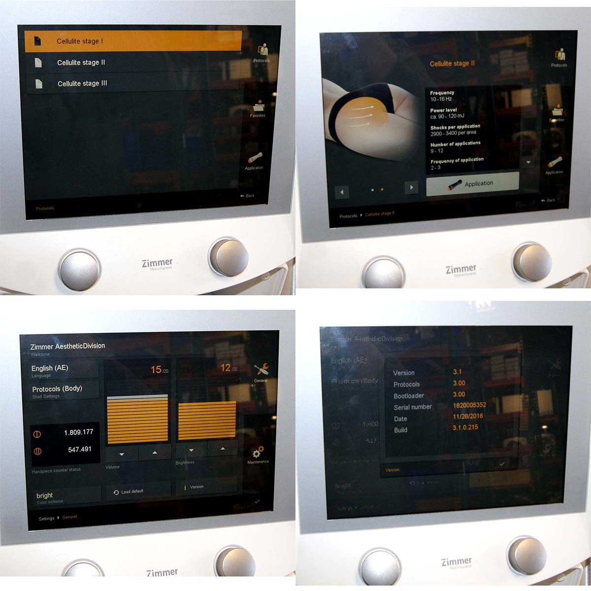2016 Zimmer ZWave Pro Cellulite Treatment Body Contouring System 1.8mil Pulses 547k Pulses