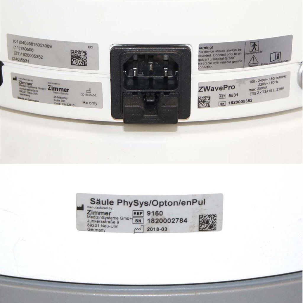 2016 Zimmer ZWave Pro Cellulite Treatment Body Contouring System 1.8mil Pulses 547k Pulses