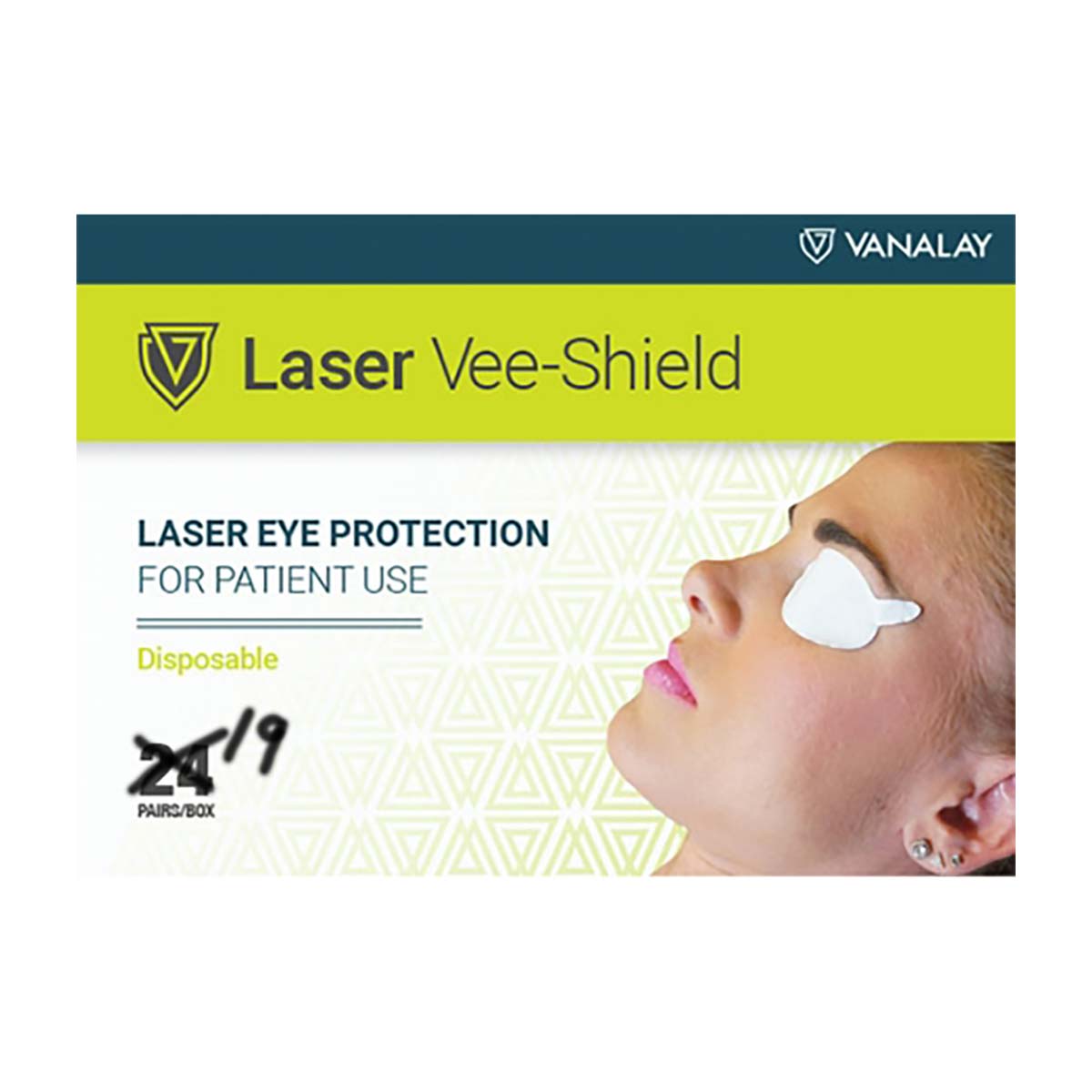 Vee-Shield Laser Eye Protectors One Size Fits Most Adhesive Disposable 19-Pairs