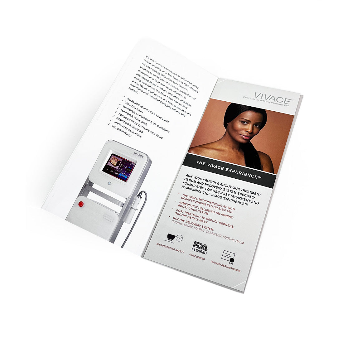 Vivace Fractional Microneedling RF Office Marketing Tri-Fold Brochure (x37 Pcs)