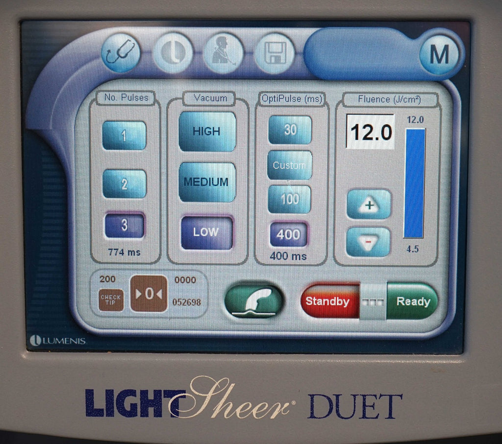 2010 Lumenis LightSheer Duet Laser ET HS 9x9mm 22x35mm Hair Removal Light Sheer