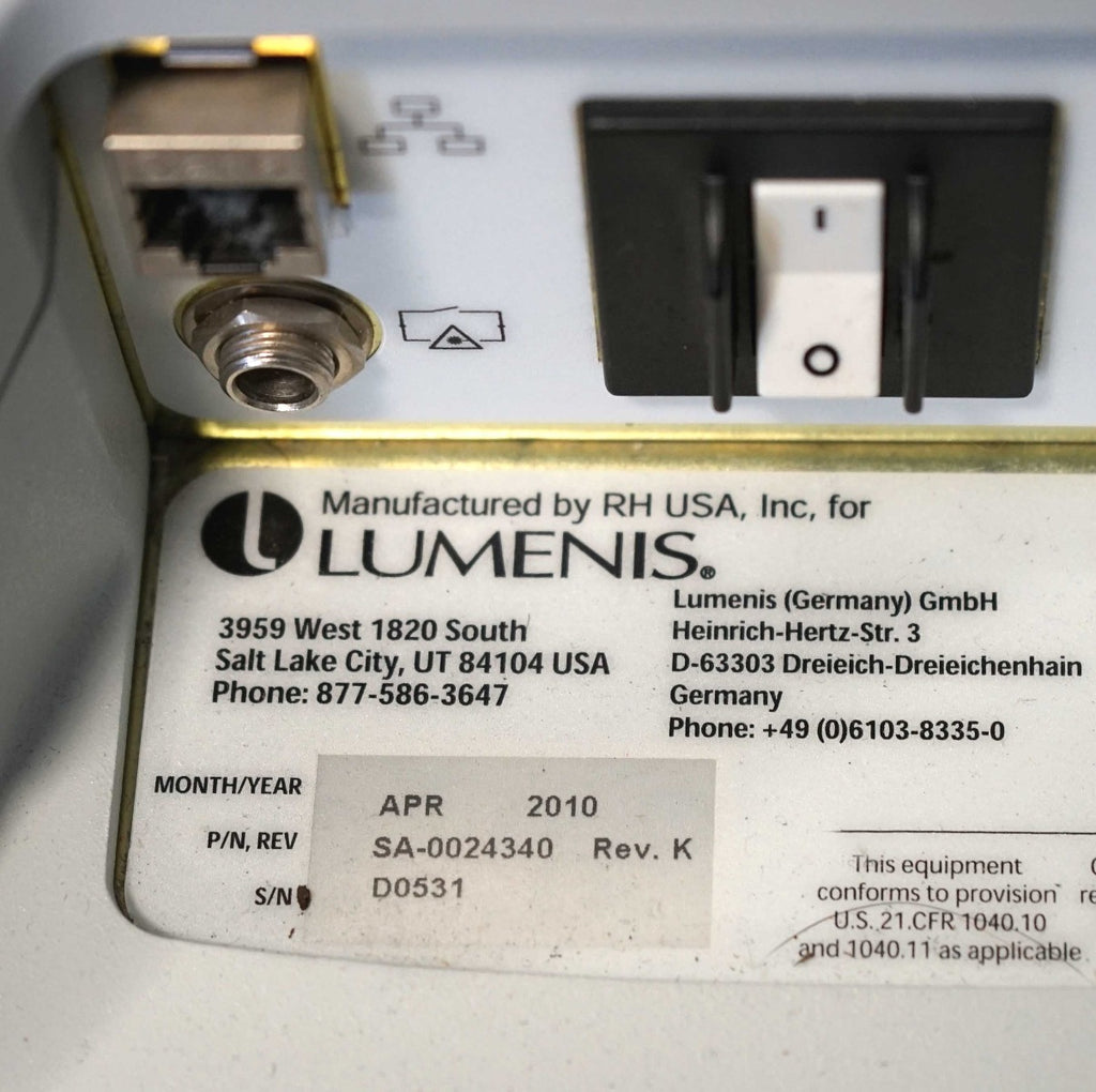 2010 Lumenis LightSheer Duet Laser ET HS 9x9mm 22x35mm Hair Removal Light Sheer