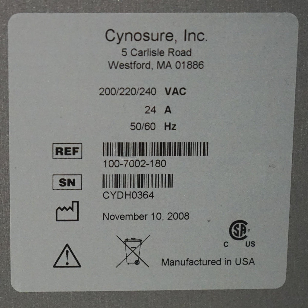 2008 Cynosure Cynergy MPX Laser Nd YAG 585 1064 nm Pulsed Dye Vascular Lesions