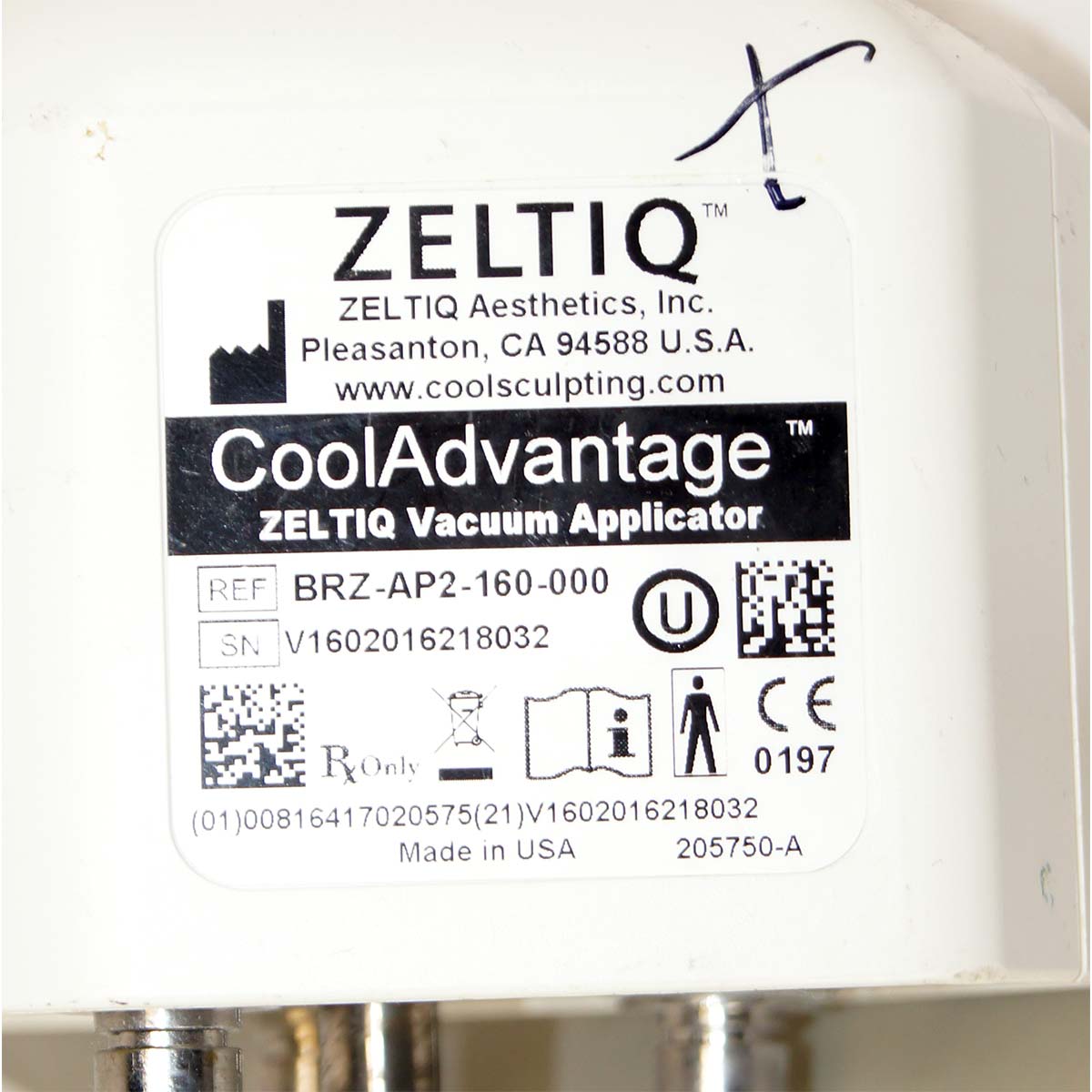 Zeltiq CoolSculpting CoolAdvantage BRZ-AP2-160-000 Breeze Vacuum Applicator 2016