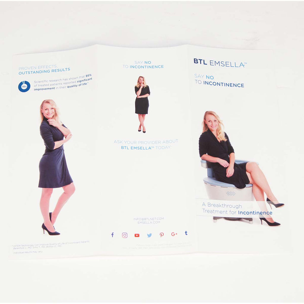 BTL Emsella Say No To Incontinence Office Marketing Info Brochures x57