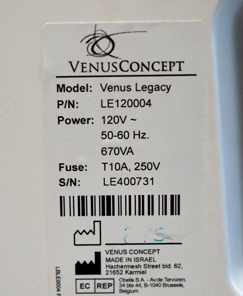 Venus Concept Legacy RadioFrequency Cellulite Wrinkle Reduction Body Shaping RF