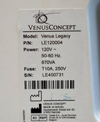Venus Concept Legacy RadioFrequency Cellulite Wrinkle Reduction Body Shaping RF