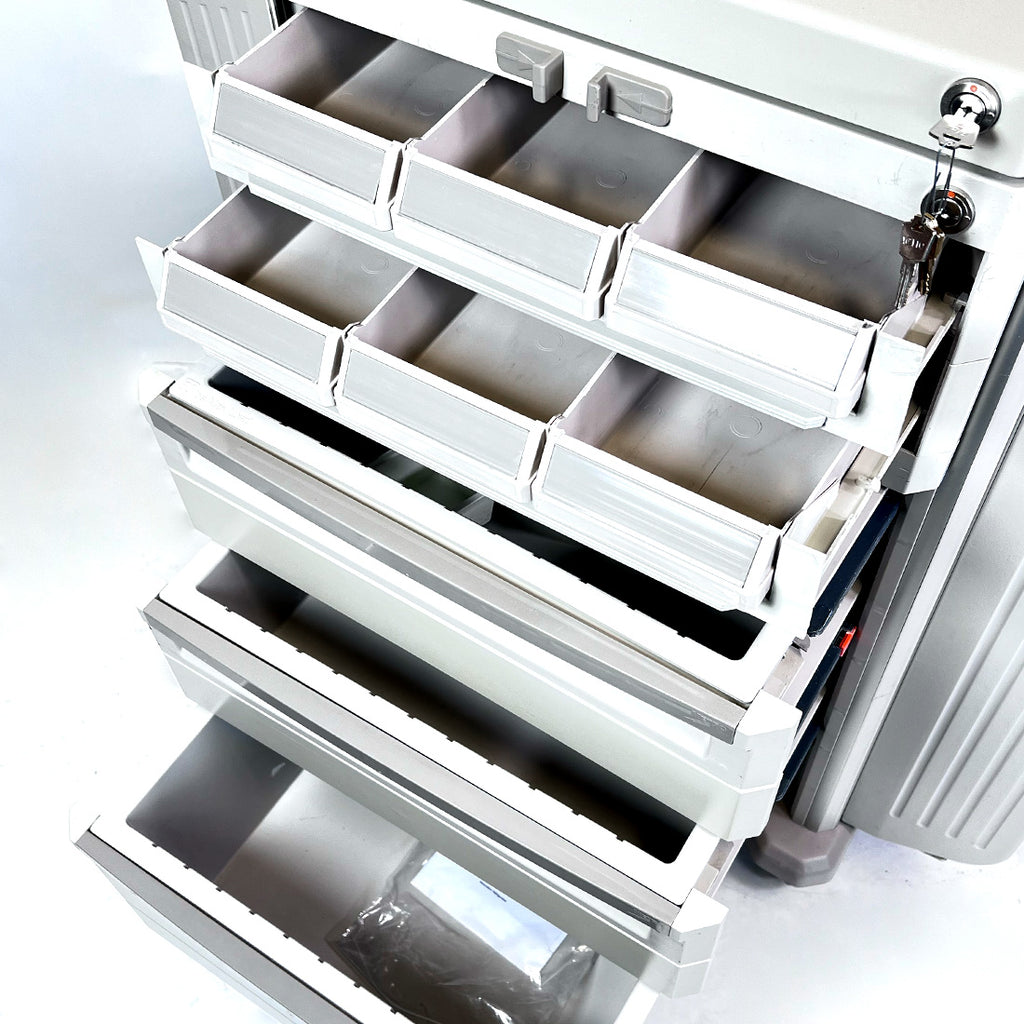 Medical Mobile Storage Crash Rolling PVC Cart Multi-Purpose Clinical w/Drawers