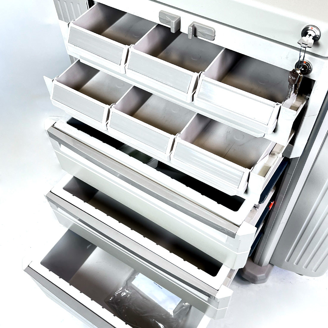 Medical Mobile Storage Crash Rolling PVC Cart Multi-Purpose Clinical w/Drawers