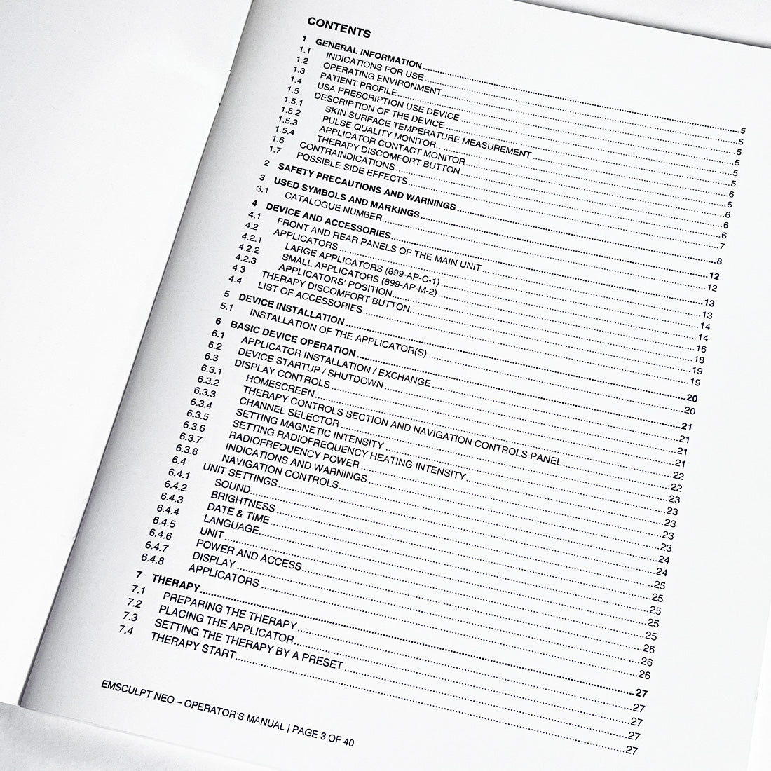 BTL Emsculpt NEO Operator Manual Operation User Guidelines Therapy Parameters