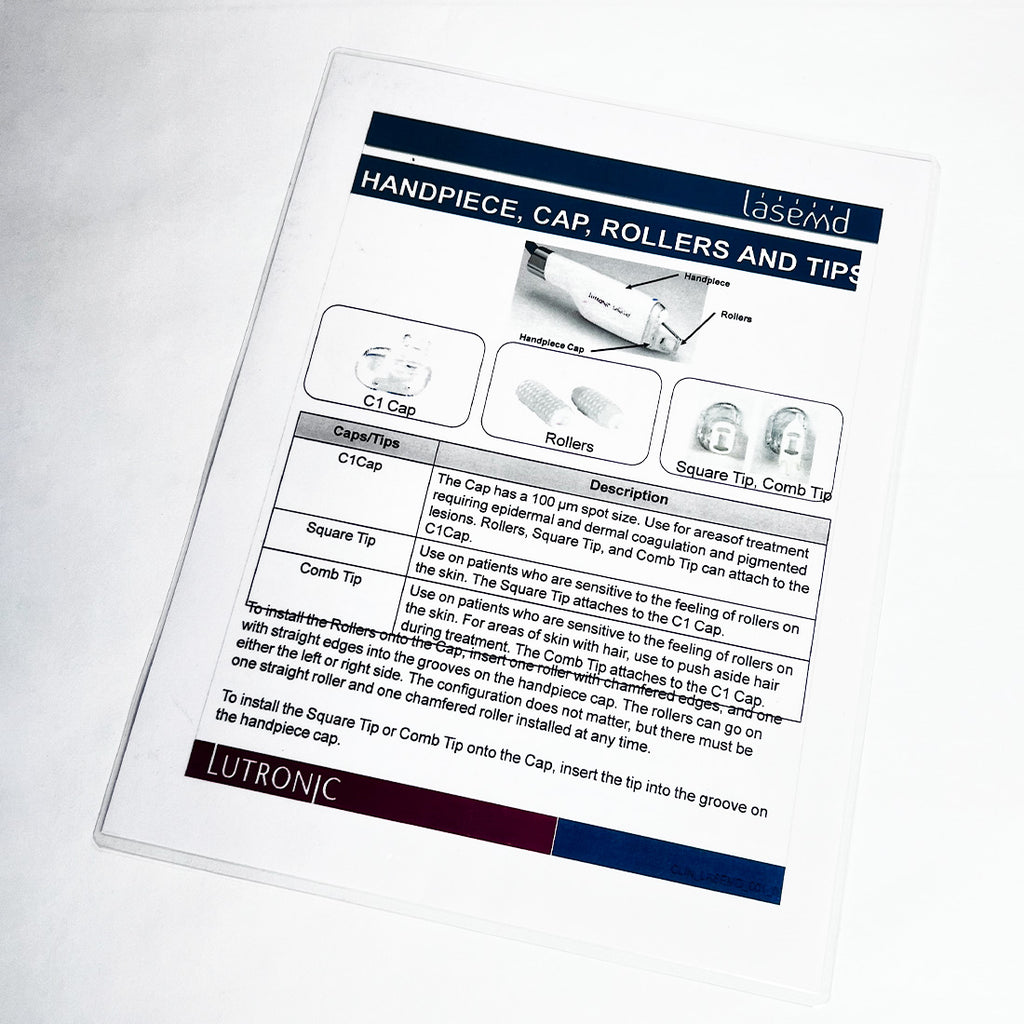 Lutronic LaseMD Laser Handpiece Cleaning Maintenance Instructions Guidelines