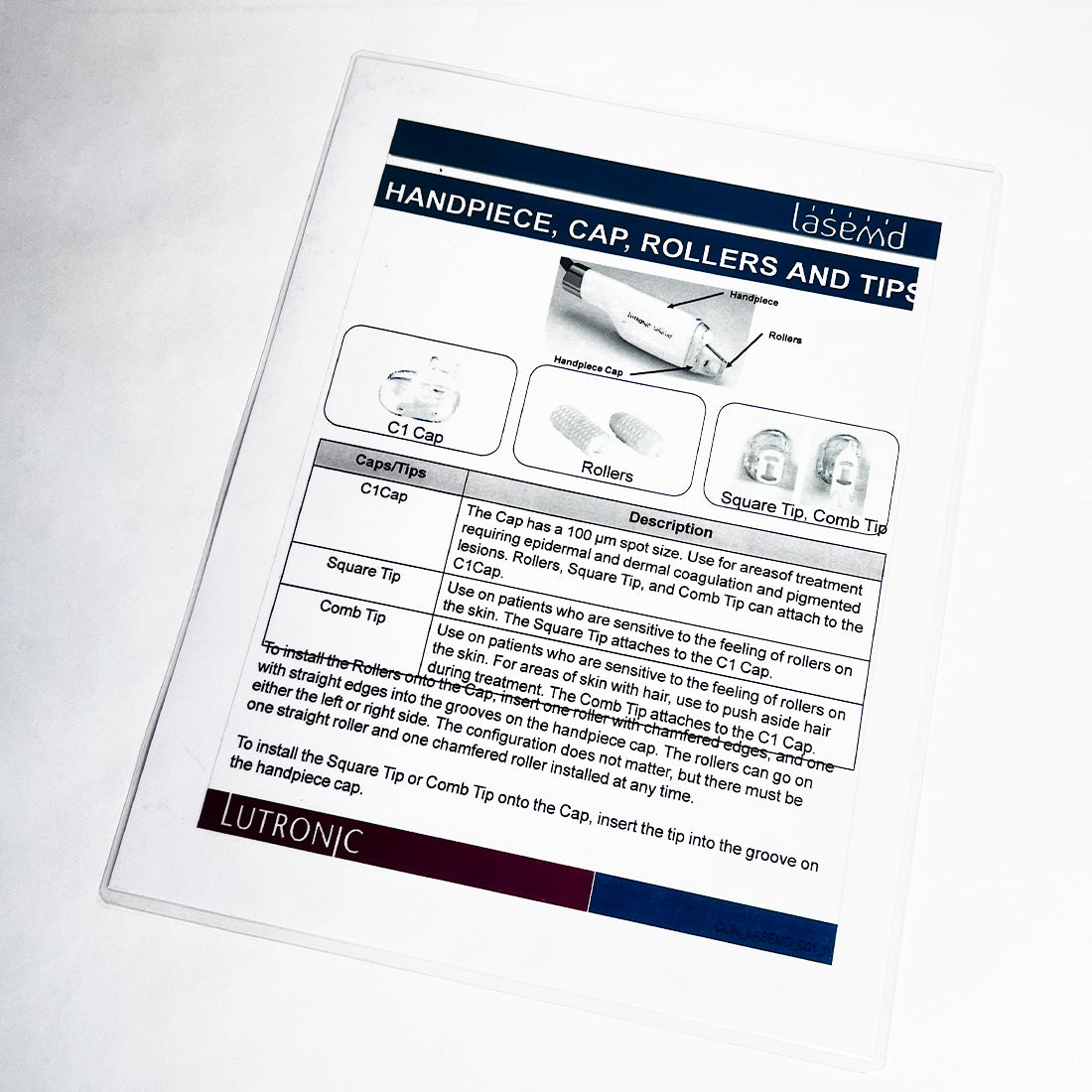 Lutronic LaseMD Laser Handpiece Cleaning Maintenance Instructions Guidelines